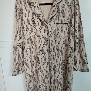 Women's Black and Cream Pajama Set